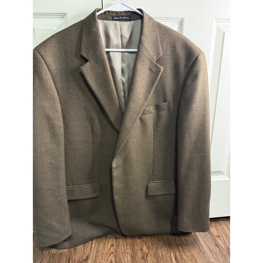 Ralph Lauren 100% Wool Blazer Men's Brown Herringbone Classic Fit Size 46R READ